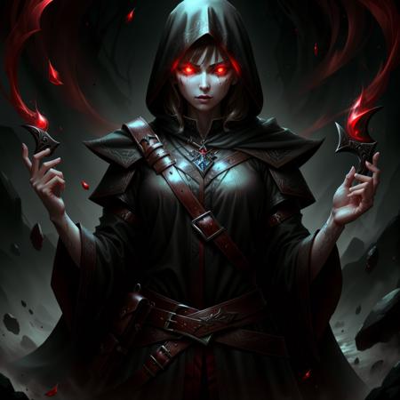 10742-6969-,bloodmagic , magical energy fantasy,female ,_(assassin_1.1) , belt , holding dagger , hood up, glowing eyes, bodysuit,.png